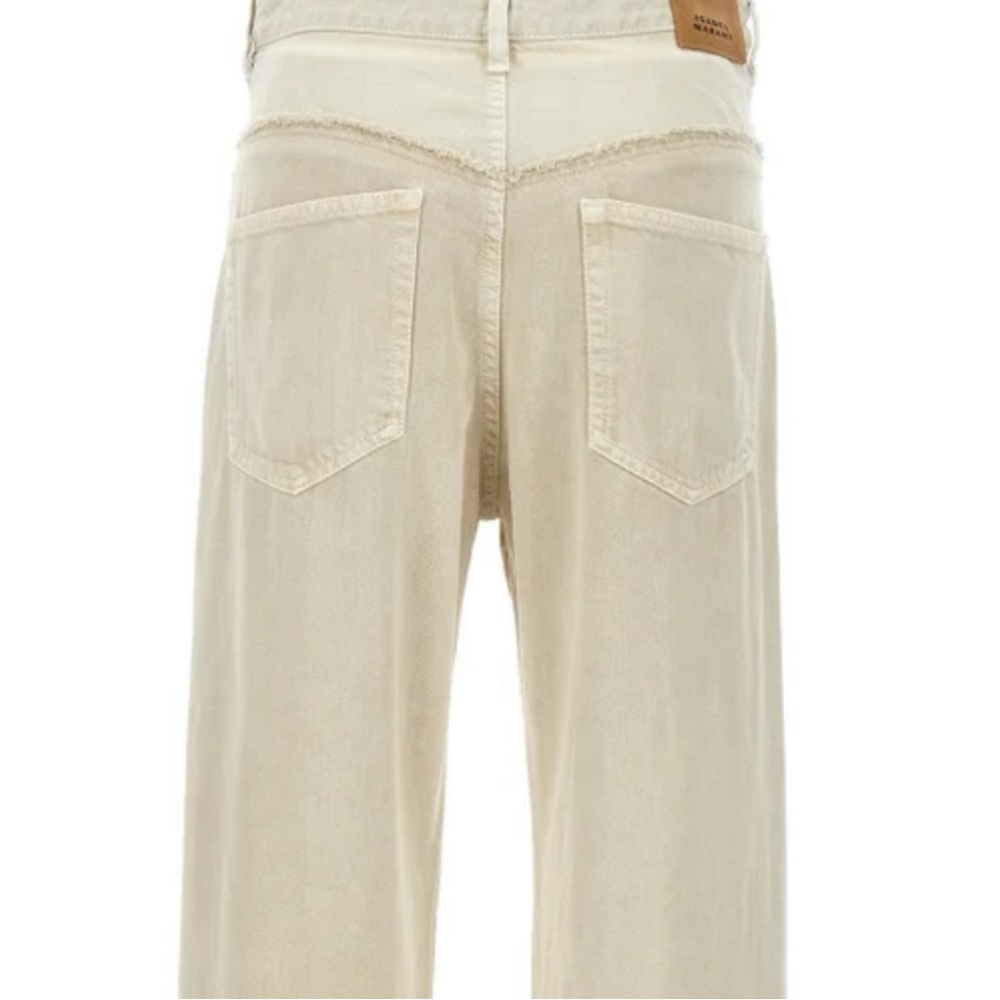 Isabel Marant Cream Straight Leg Jeans
